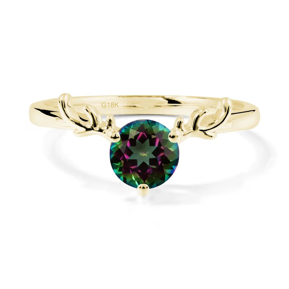 Round Mystic Topaz Antler Christmas Ring - Image 6