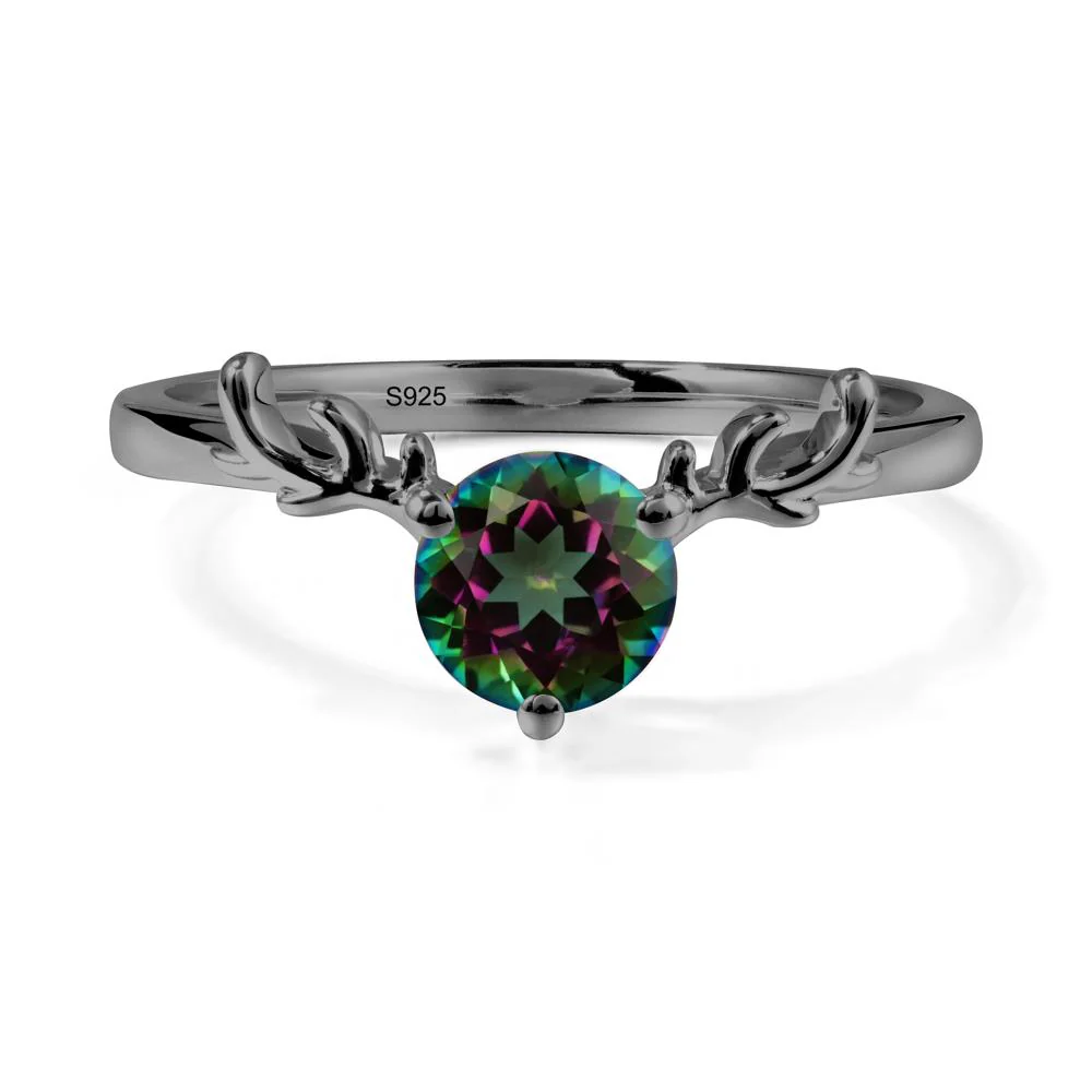Round Mystic Topaz Antler Christmas Ring - Image 7