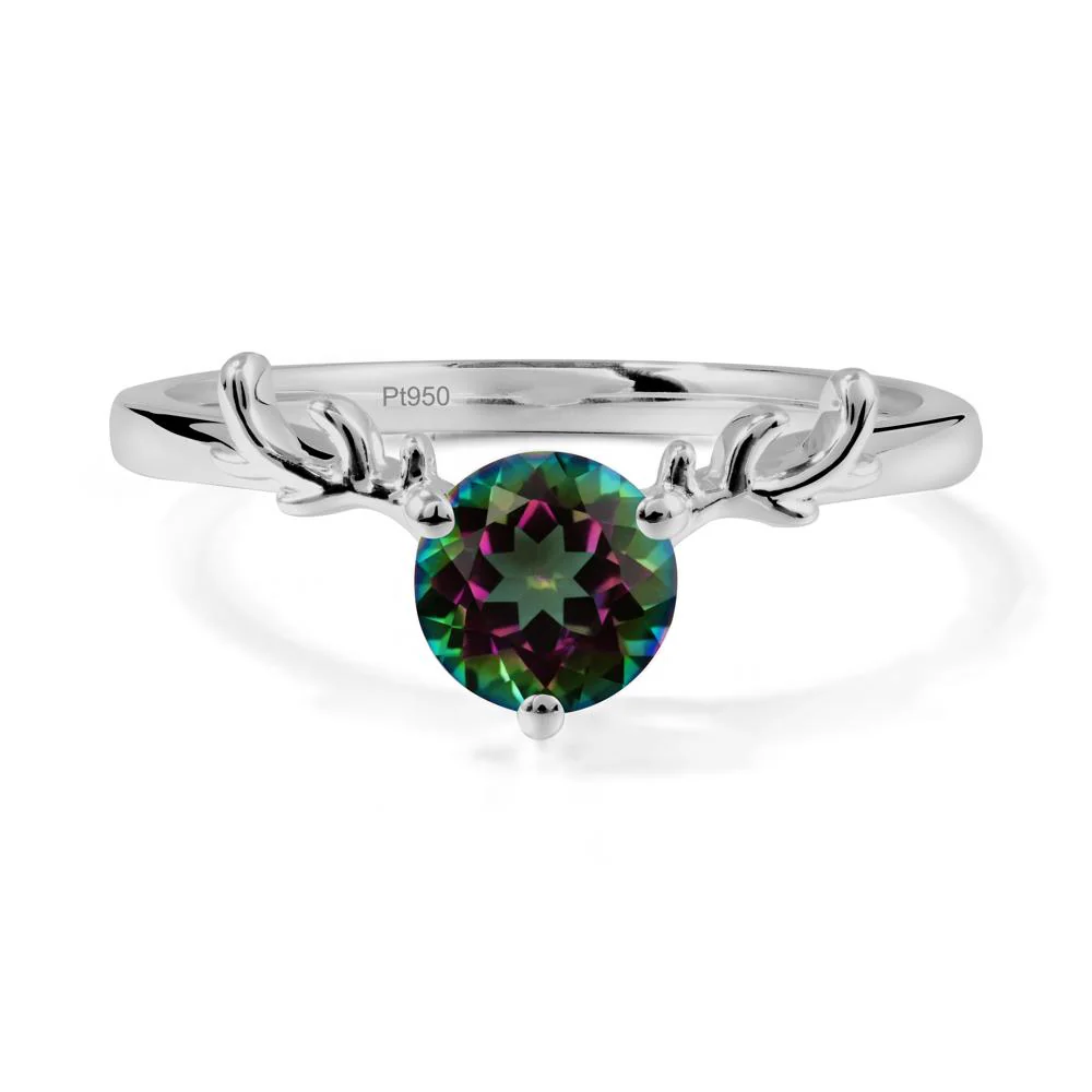 Round Mystic Topaz Antler Christmas Ring - Image 8