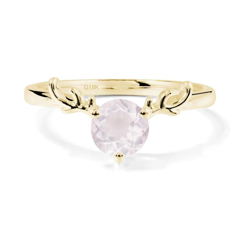 Round Rose Quartz Reindeer Ring - Image 7