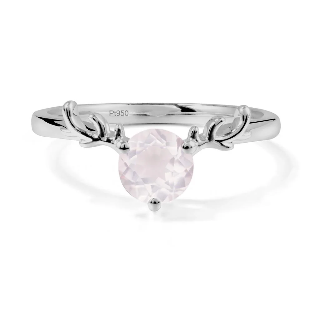 Round Rose Quartz Reindeer Ring - Image 9