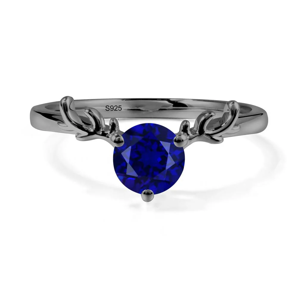 Round Sapphire Reindeer Ring