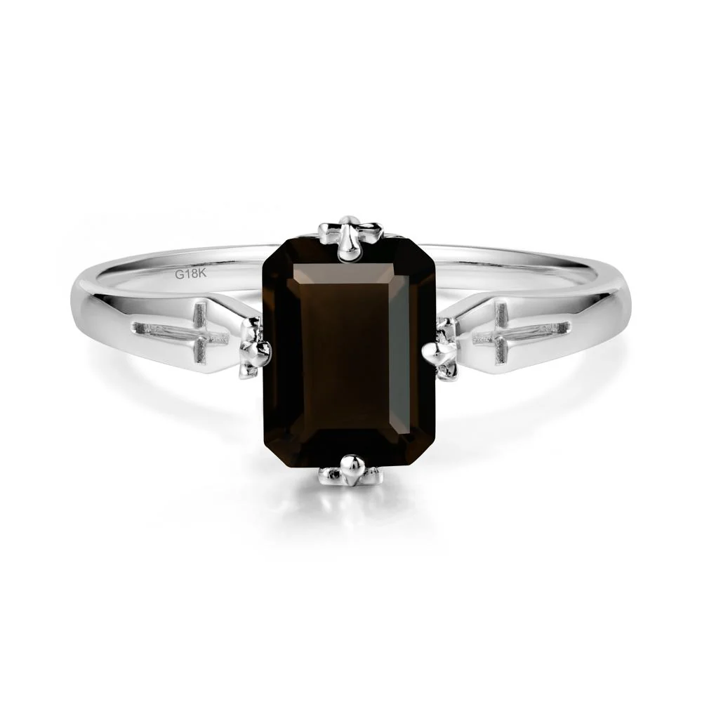 Solitaire Smoky Quartz Gothic Cross Ring - Image 6