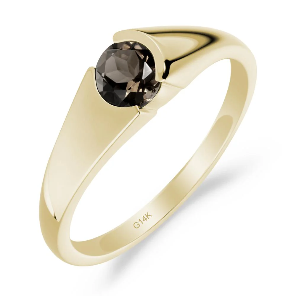 Solitaire Smoky Quartz Promise Ring - Image 4
