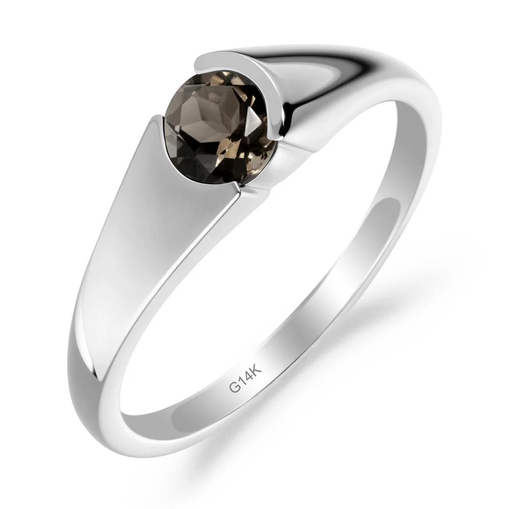 Solitaire Smoky Quartz Promise Ring - Image 5