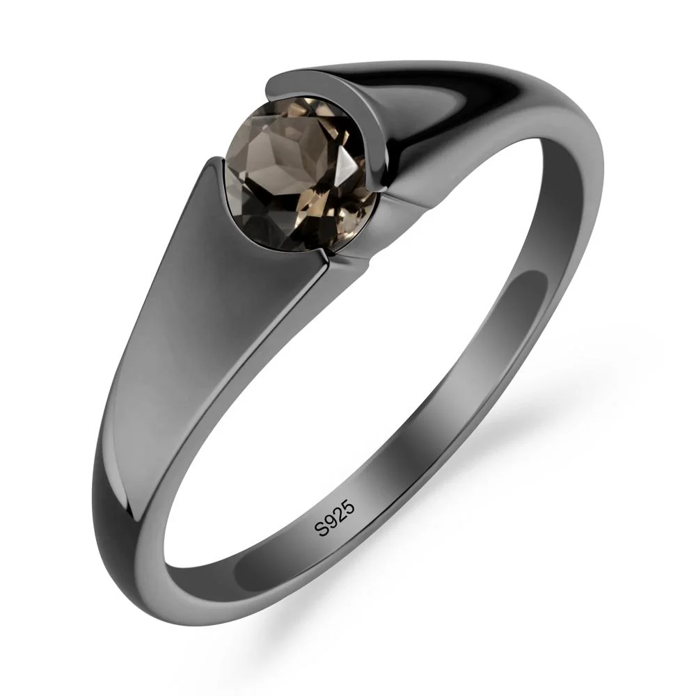 Solitaire Smoky Quartz Promise Ring - Image 7