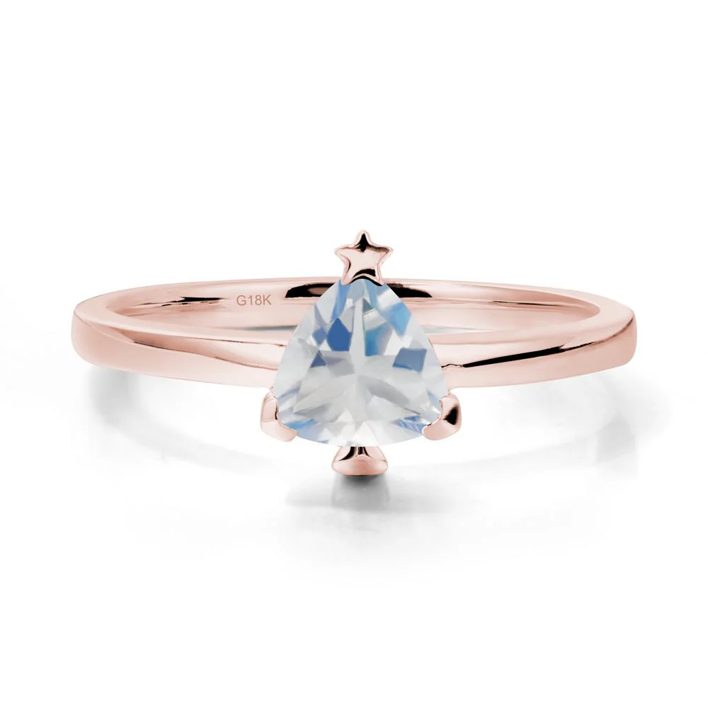 Solitaire Trillion Cut Moonstone Ring with Star - Image 4