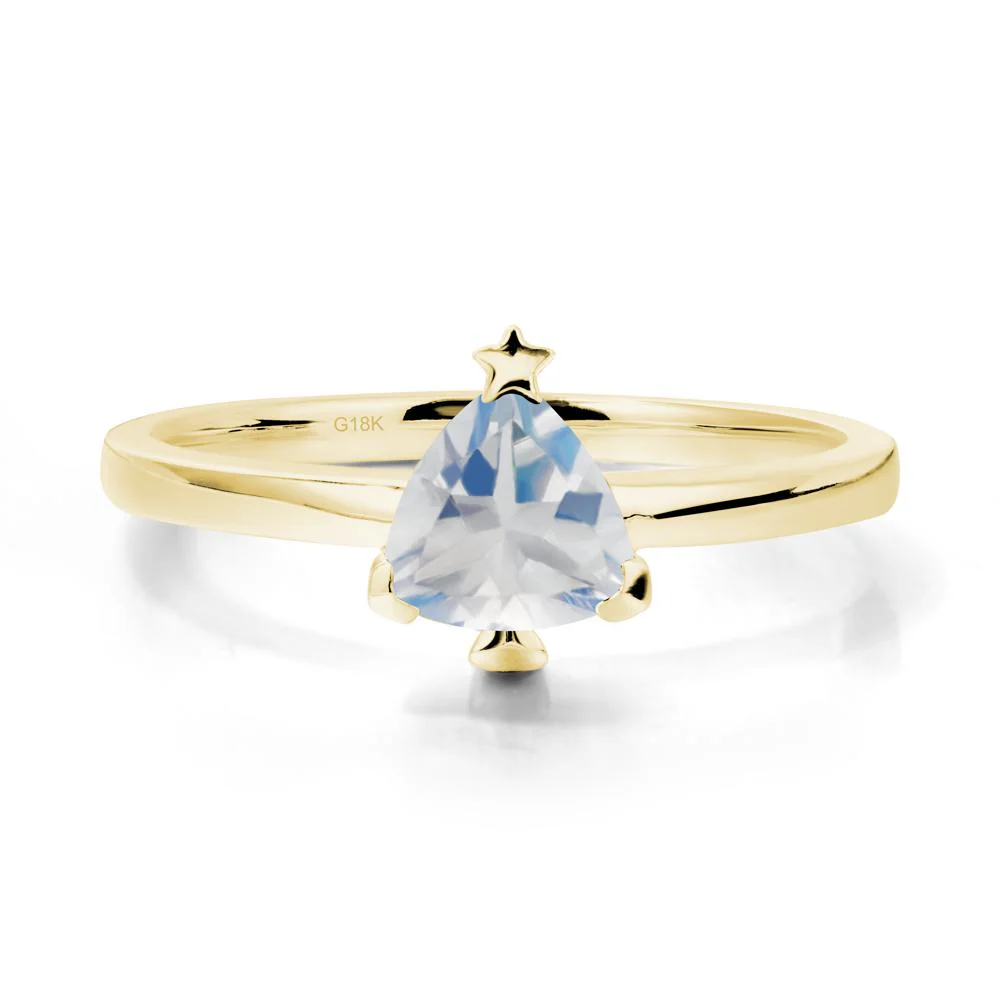 Solitaire Trillion Cut Moonstone Ring with Star - Image 6