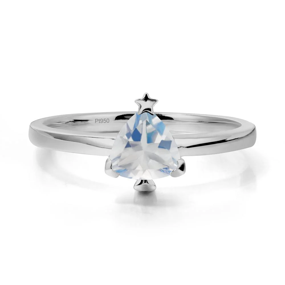 Solitaire Trillion Cut Moonstone Ring with Star - Image 8
