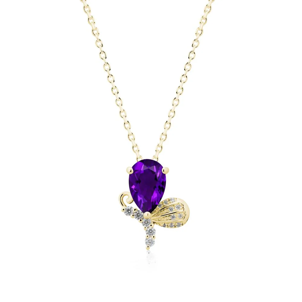 Sparkling Wing Amethyst Butterfly Necklace - Image 7