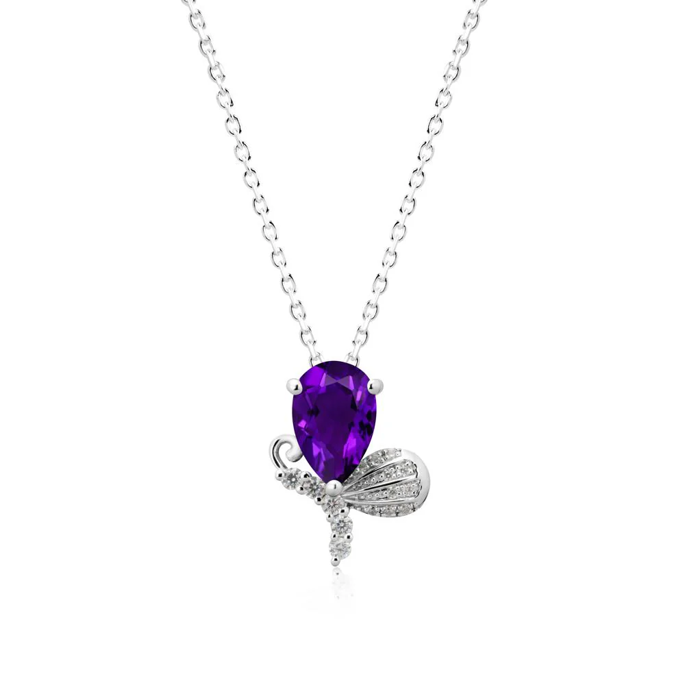 Sparkling Wing Amethyst Butterfly Necklace - Image 9