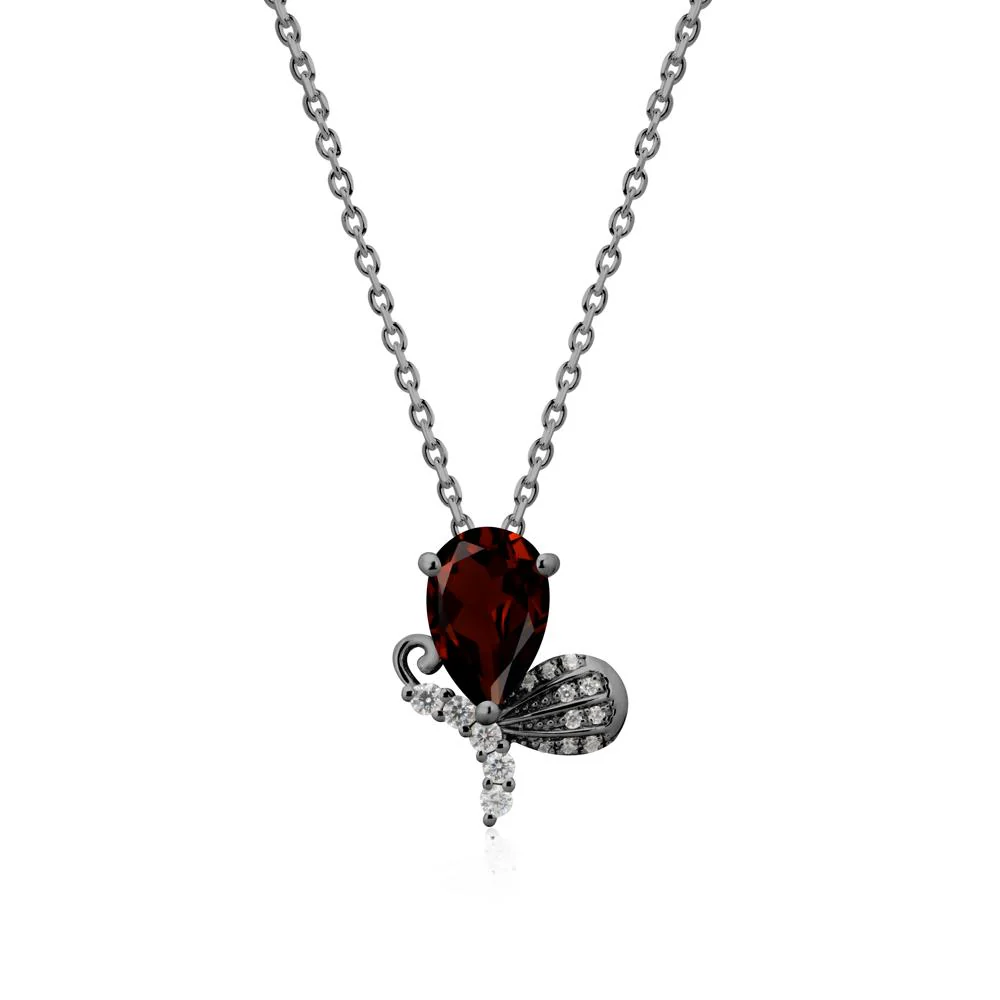 Sparkling Wing Garnet Butterfly Necklace - Image 8
