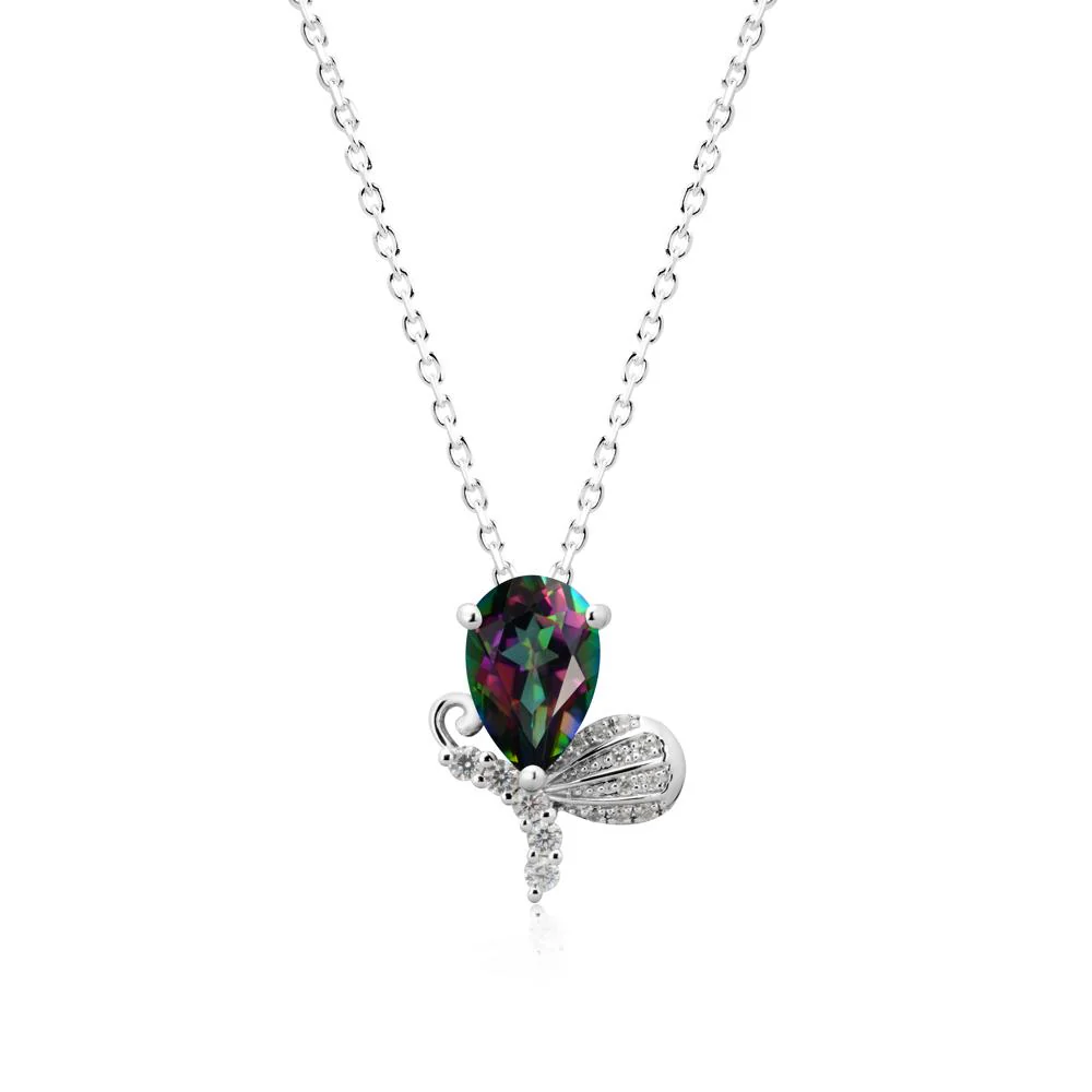 Sparkling Wing Mystic Topaz Butterfly Necklace - Image 3