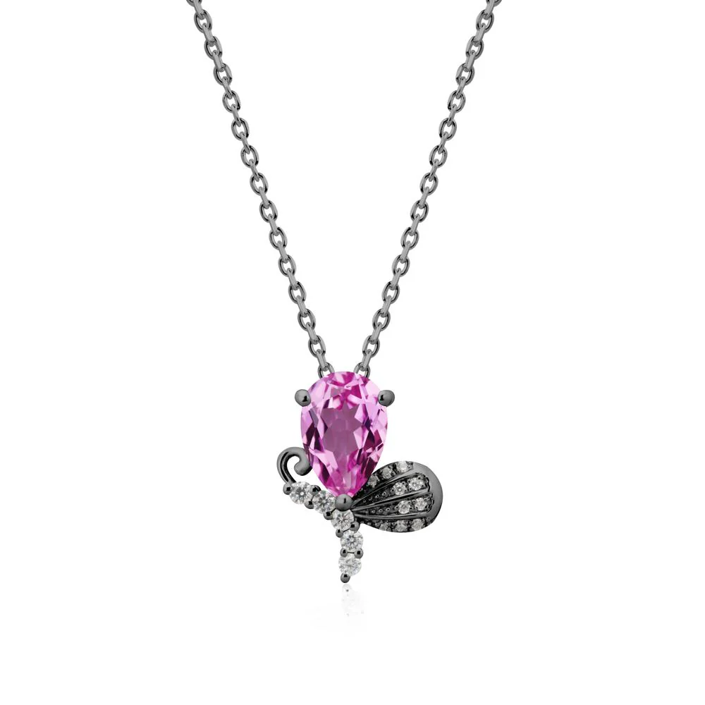 Sparkling Wing Pink Sapphire Butterfly Necklace - Image 8