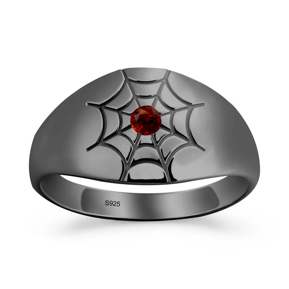 Spider Wed Inspired Garnet Ring - Image 4