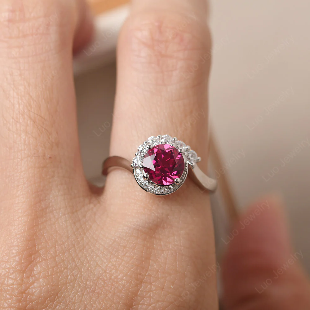 Spiral Halo Ruby Ring - Image 5