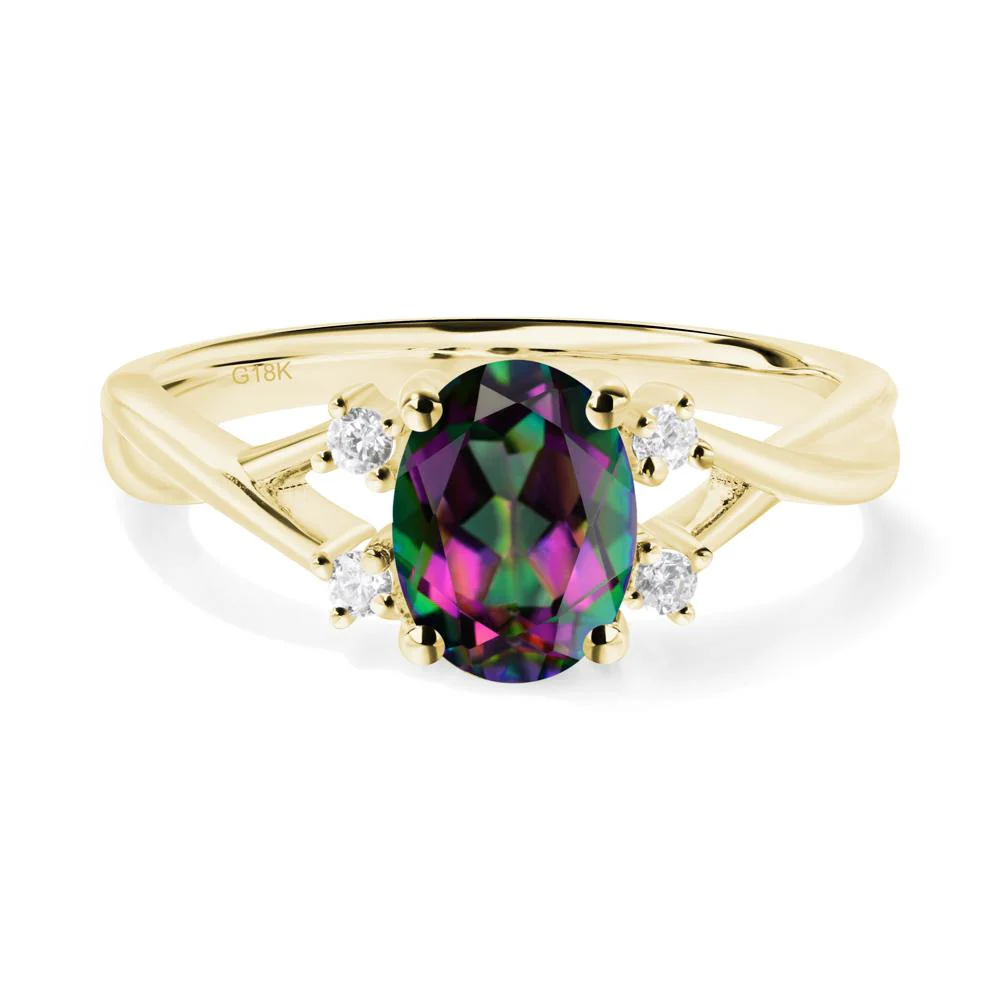 Oval Mystic Topaz Wedding Ring Set - Image 5