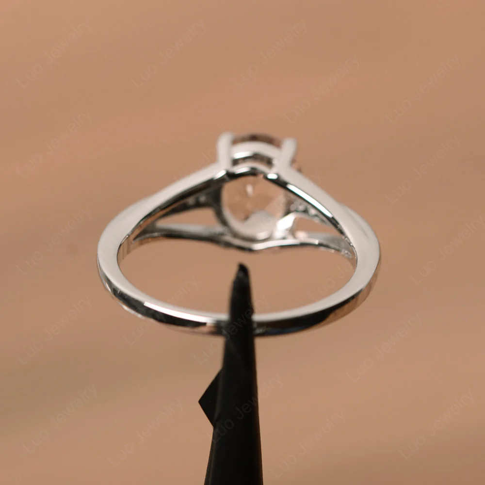 Split Shank Morganite Oval Engagement Ring - Image 3