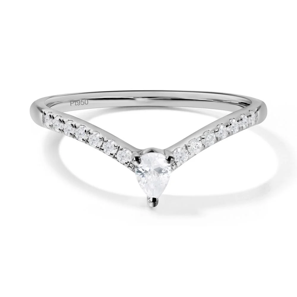 White Topaz Oval Engagement Ring with Wedding Band - Image 28