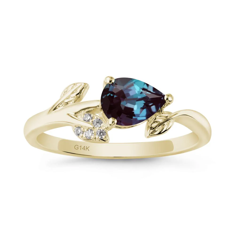 Sprouting Leaf Pear Alexandrite Ring