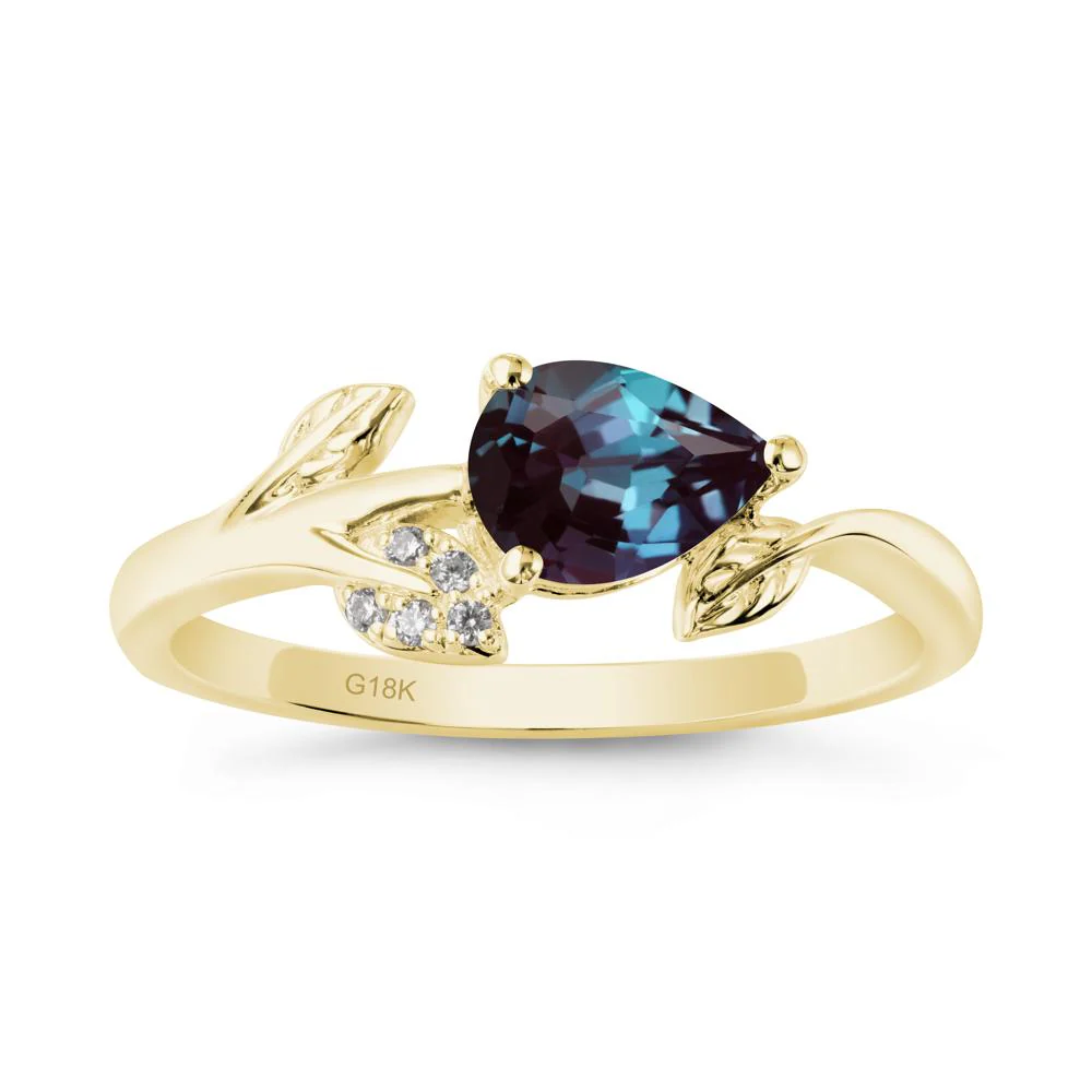 Sprouting Leaf Pear Alexandrite Ring - Image 6