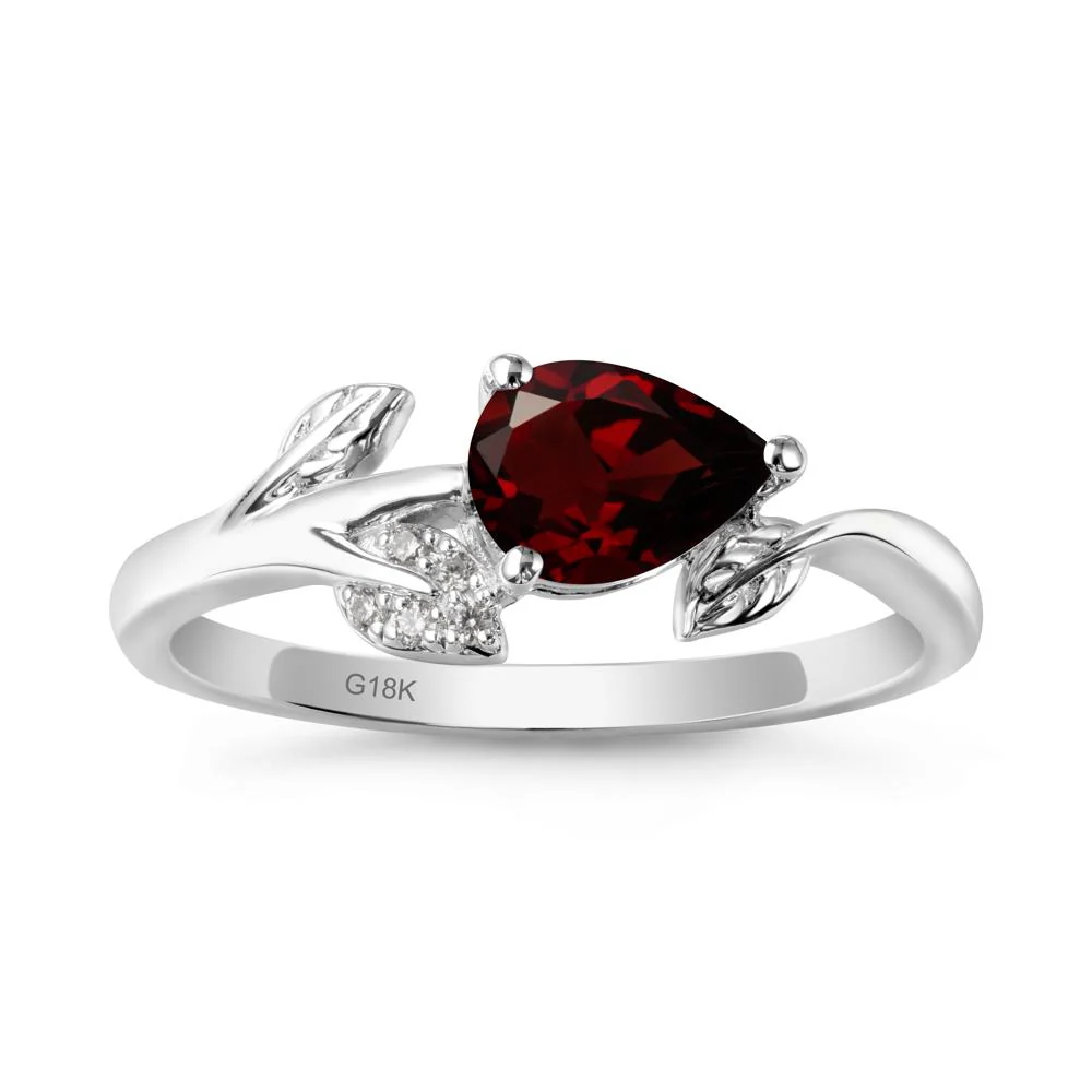 Sprouting Leaf Pear Garnet Ring - Image 5