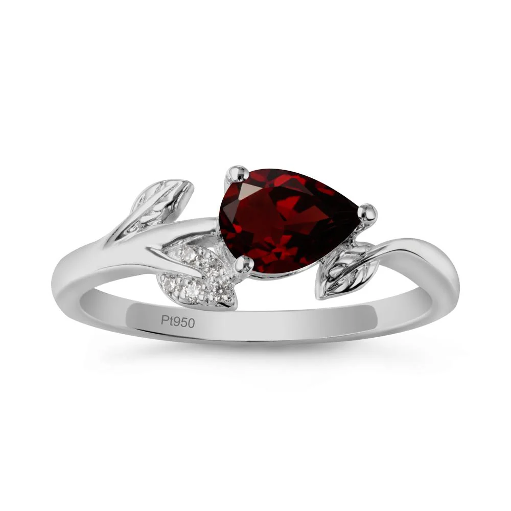 Sprouting Leaf Pear Garnet Ring - Image 8