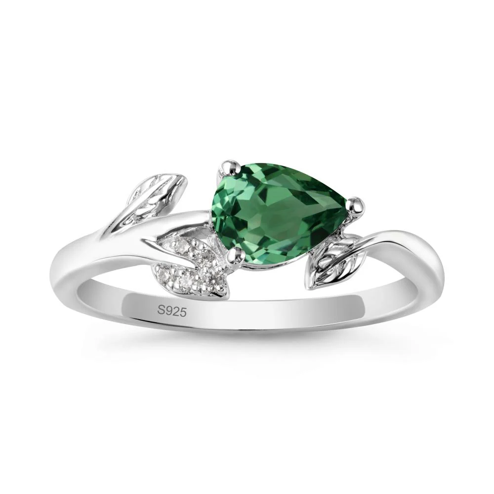 Sprouting Leaf Pear Green Sapphire Ring - Image 9