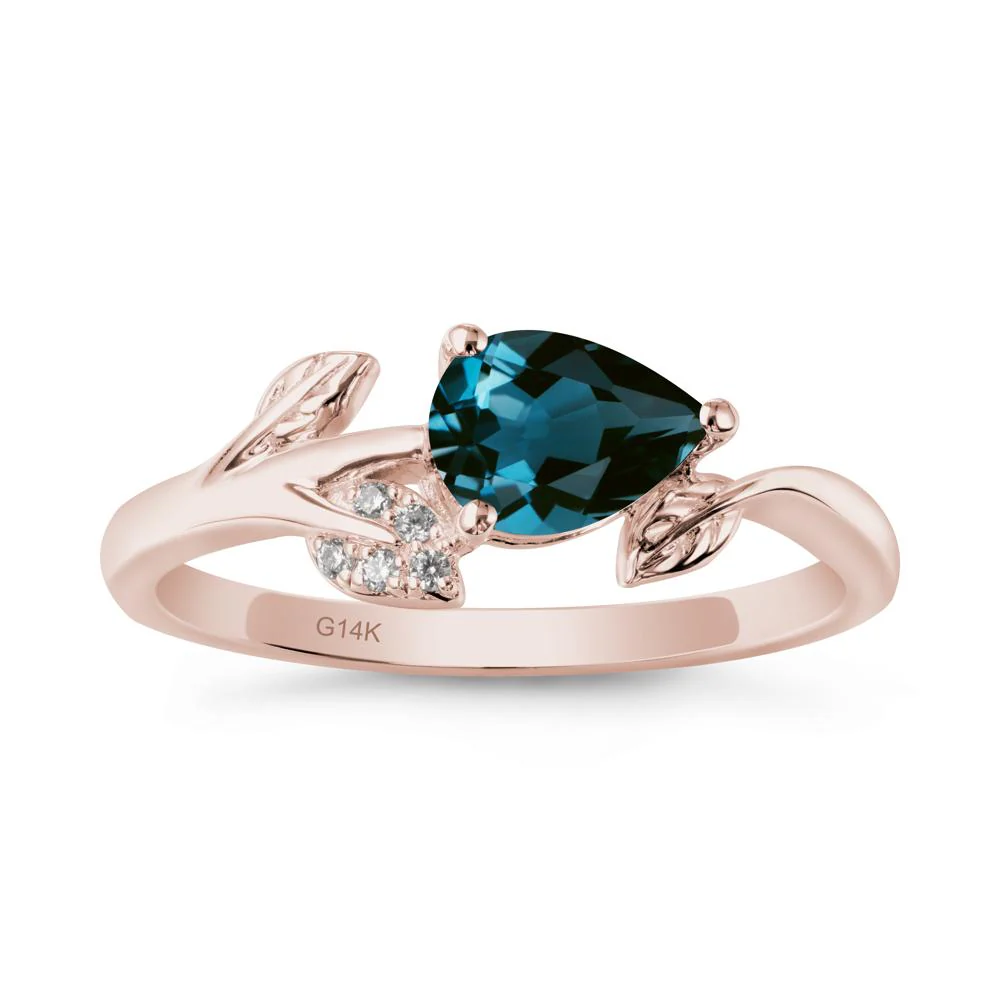 Sprouting Leaf Pear London Blue Topaz Ring - Image 2