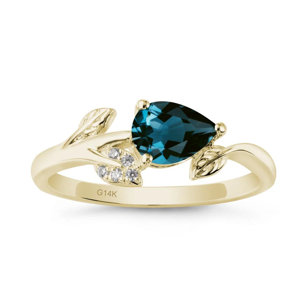Sprouting Leaf Pear London Blue Topaz Ring - Image 4