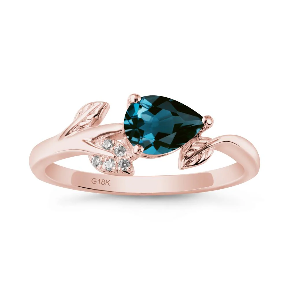 Sprouting Leaf Pear London Blue Topaz Ring - Image 5
