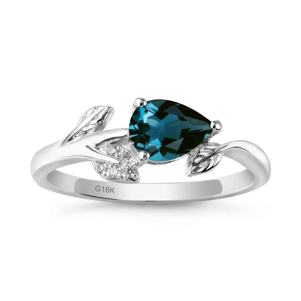 Sprouting Leaf Pear London Blue Topaz Ring - Image 6