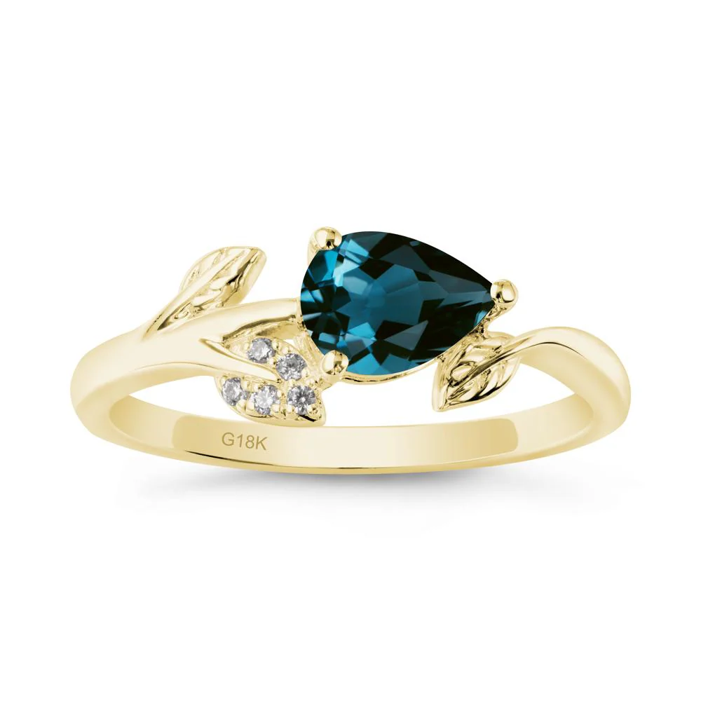 Sprouting Leaf Pear London Blue Topaz Ring - Image 7