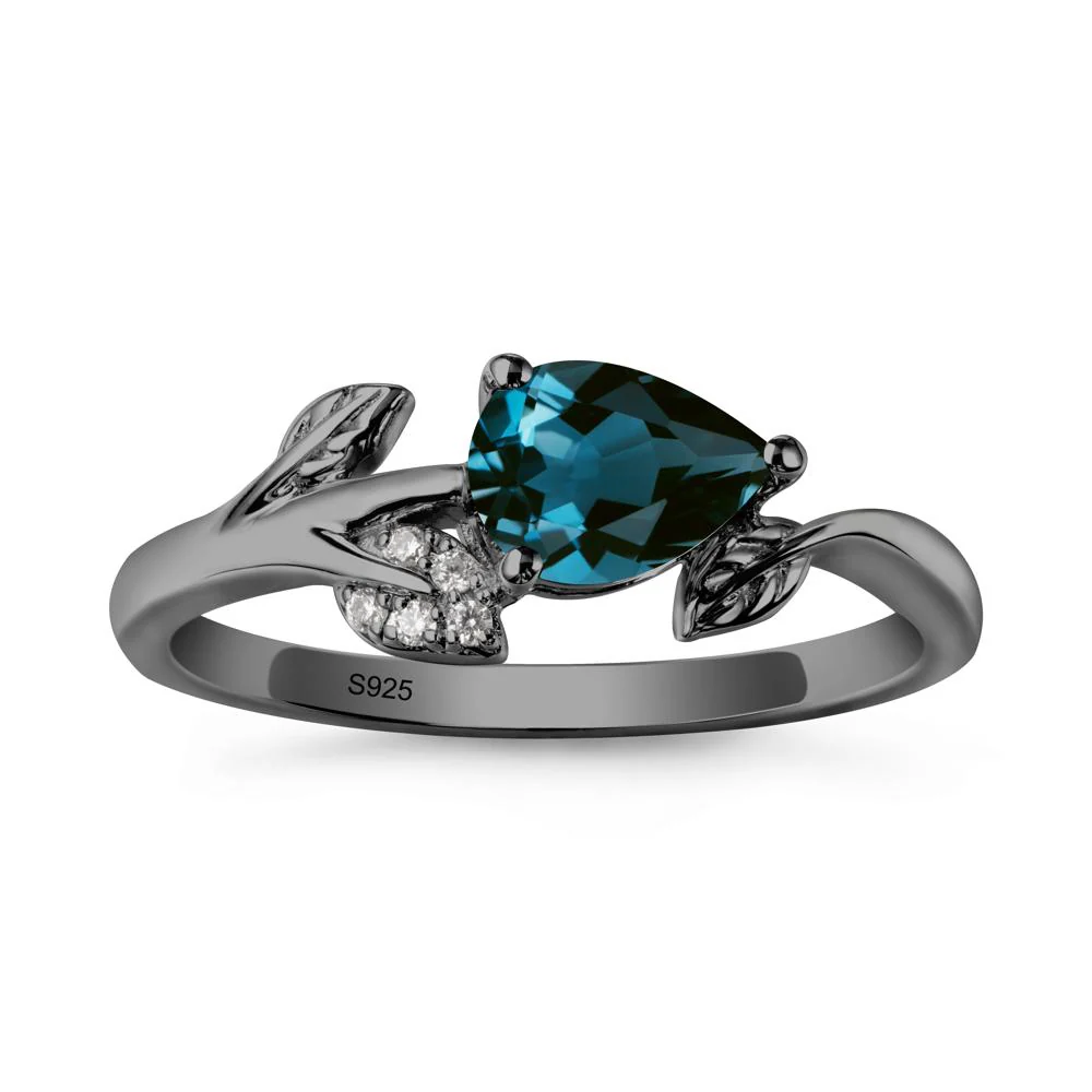 Sprouting Leaf Pear London Blue Topaz Ring - Image 8