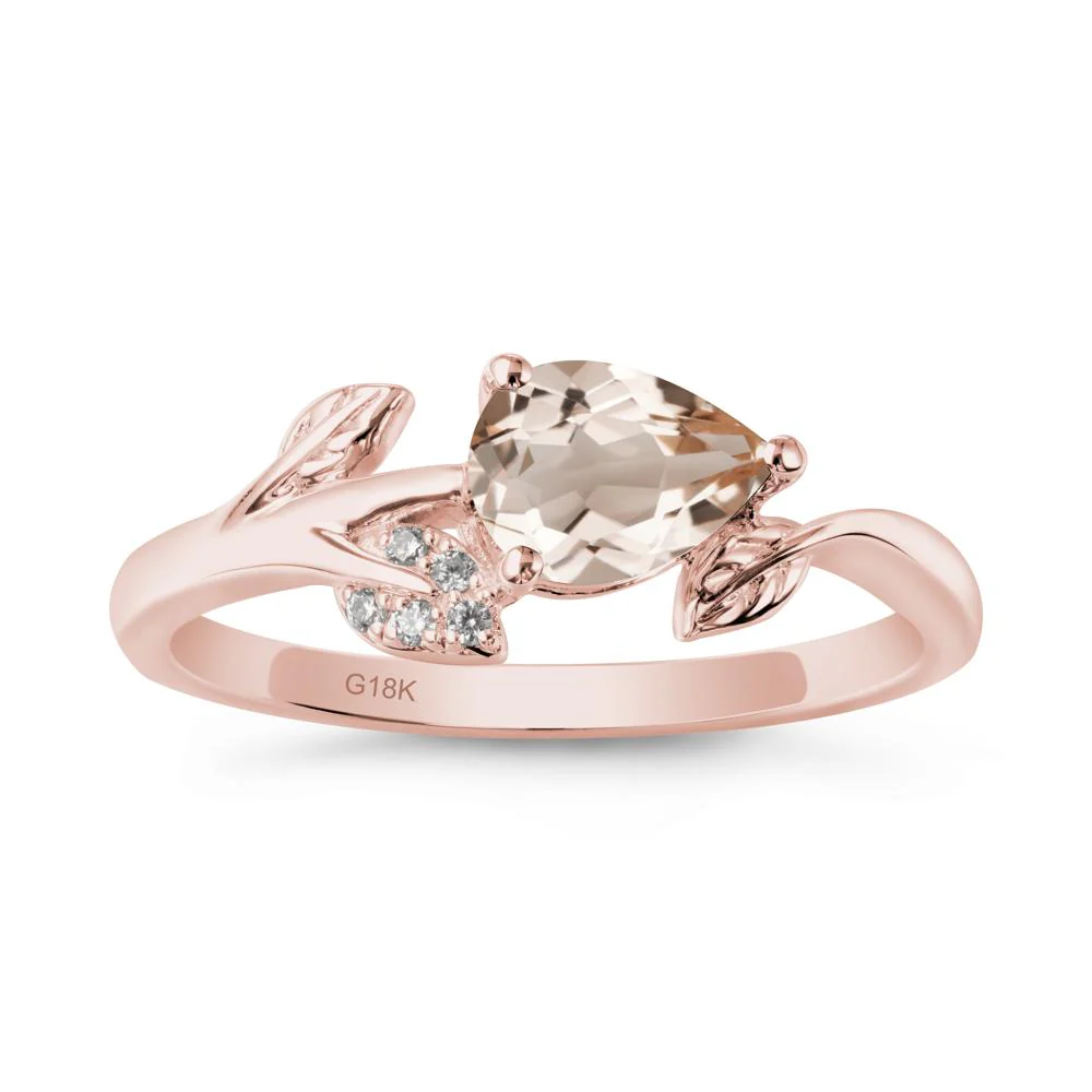 Sprouting Leaf Pear Morganite Ring - Image 4