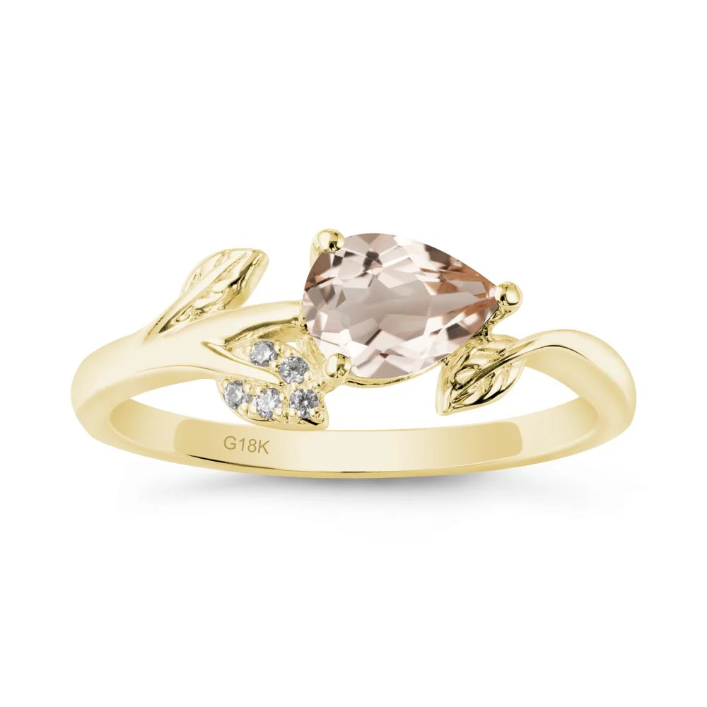Sprouting Leaf Pear Morganite Ring - Image 6
