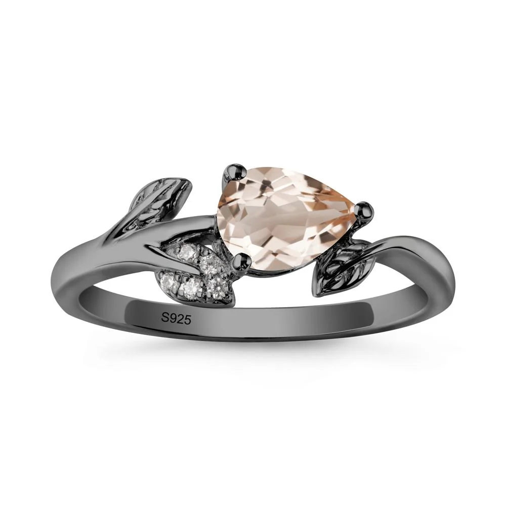 Sprouting Leaf Pear Morganite Ring - Image 7
