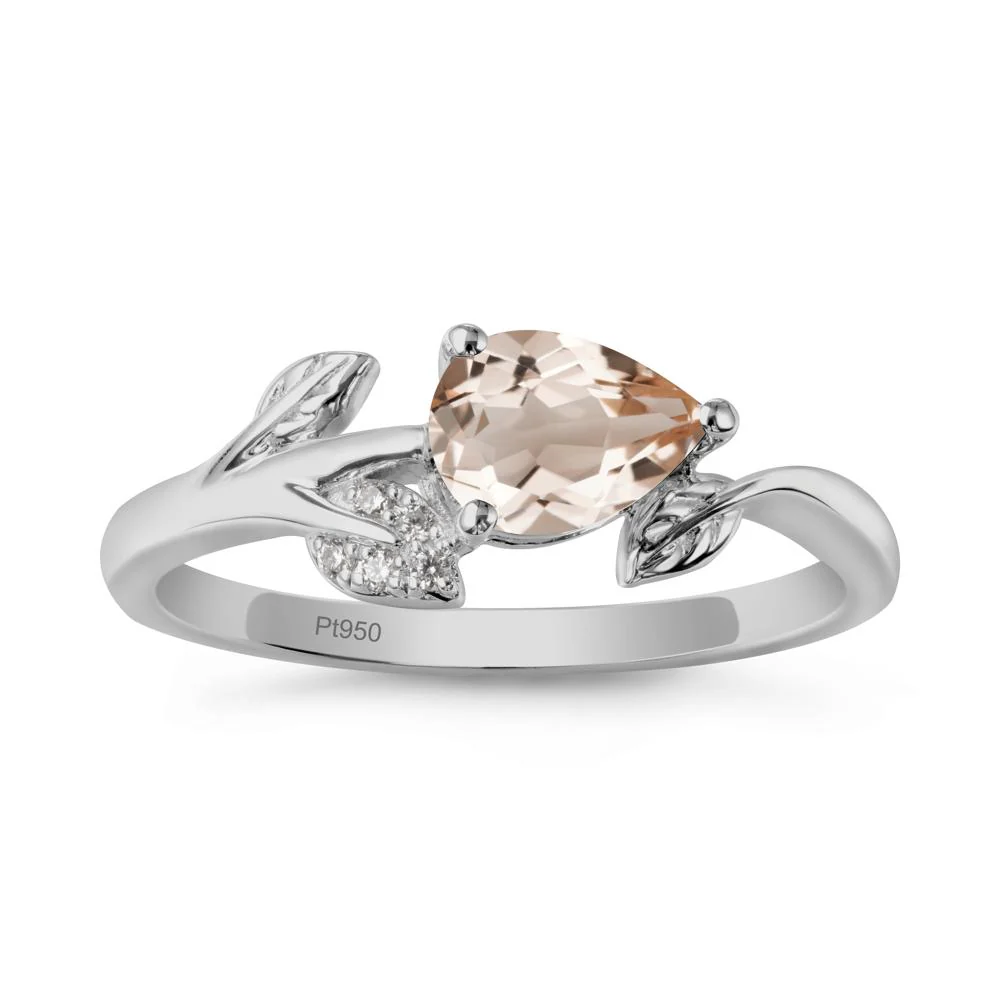 Sprouting Leaf Pear Morganite Ring - Image 8