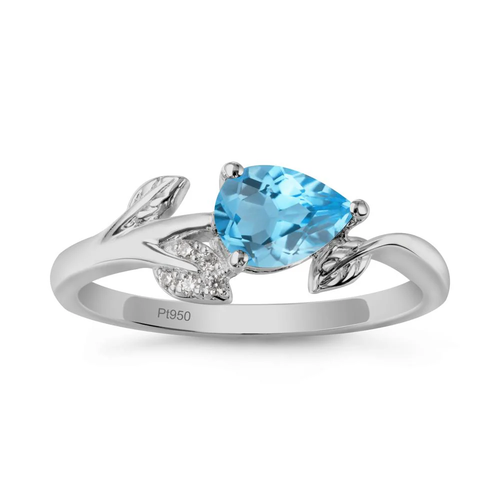 Sprouting Leaf Pear Swiss Blue Topaz Ring - Image 8