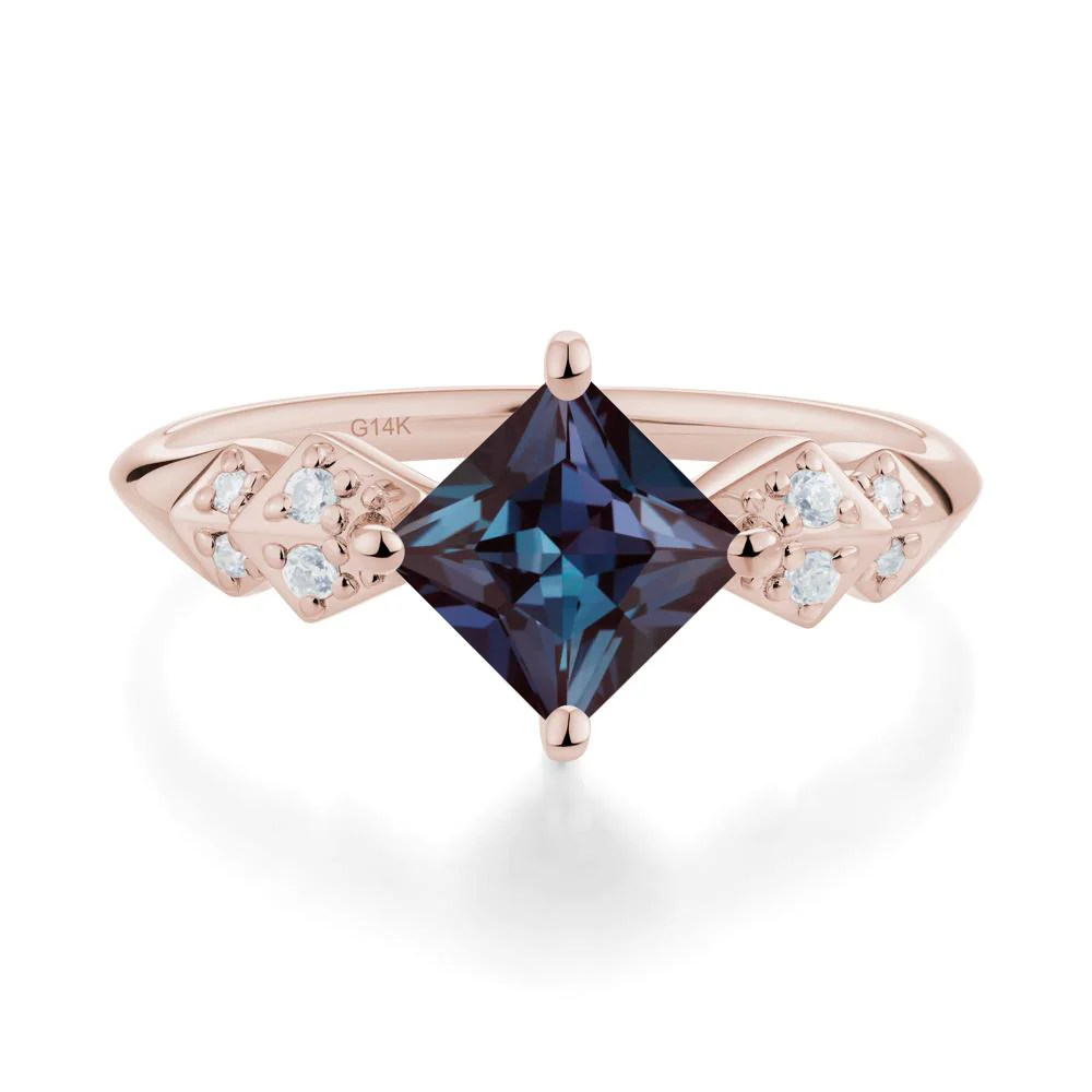 Square Alexandrite Engagement Ring - Image 2