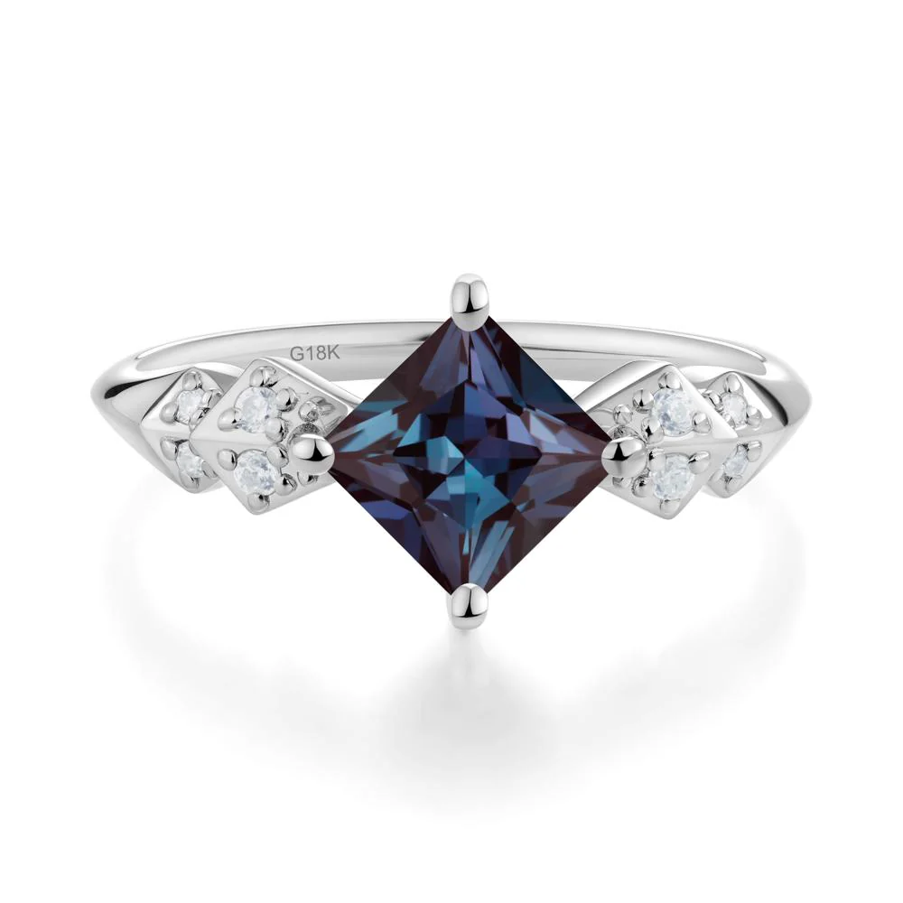 Square Alexandrite Engagement Ring - Image 8