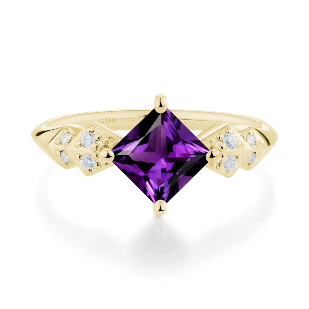 Square Amethyst Engagement Ring - Image 5