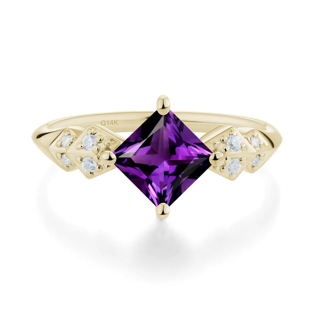 Square Amethyst Engagement Ring - Image 8