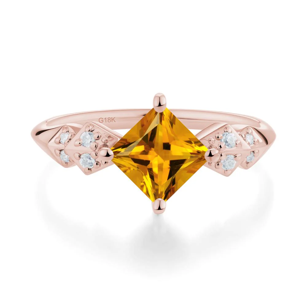 Square Citrine Engagement Ring - Image 2