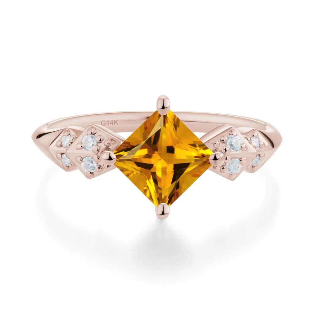 Square Citrine Engagement Ring - Image 7