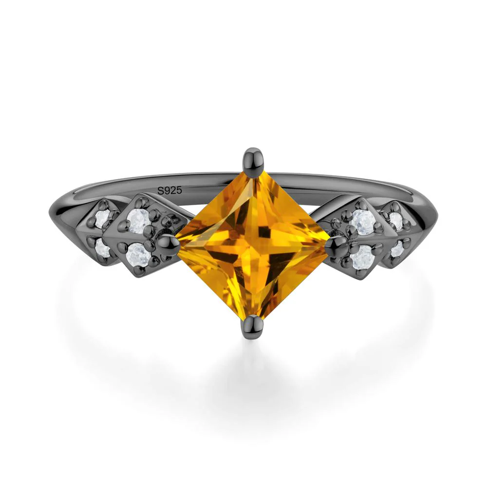Square Citrine Engagement Ring - Image 8