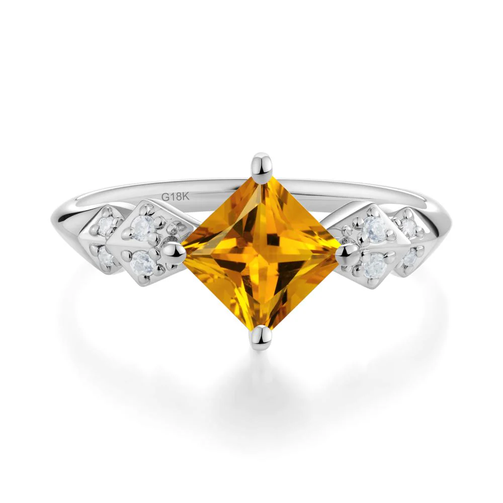 Square Citrine Engagement Ring - Image 9