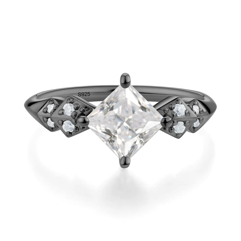 Square Cubic Zirconia Engagement Ring - Image 3