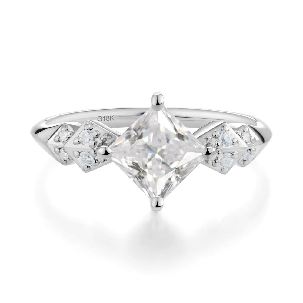 Square Cubic Zirconia Engagement Ring - Image 8
