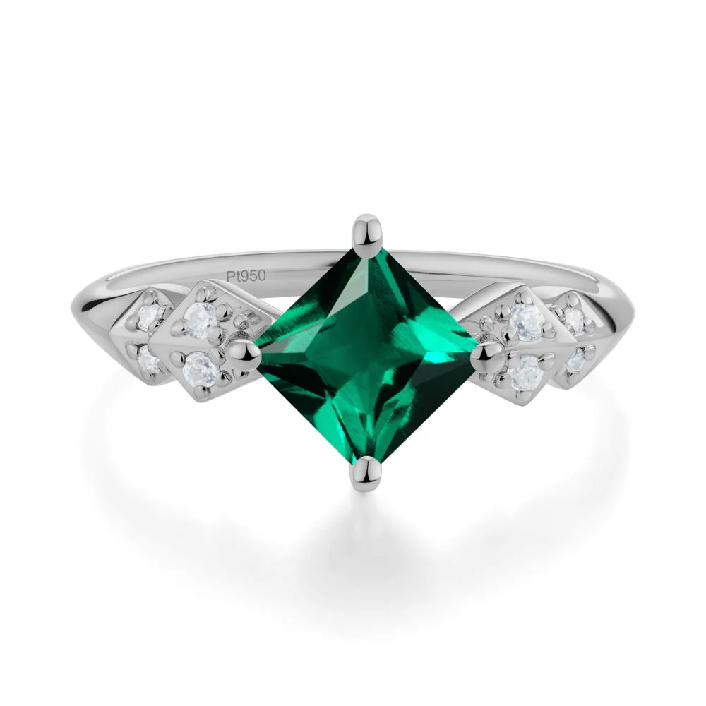 Square Emerald Engagement Ring
